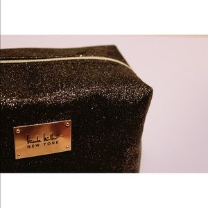 Nicole Miller Women’s Black Sequin Makeup Pouch